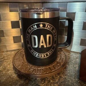 Black Stainless Steel Dad Mug